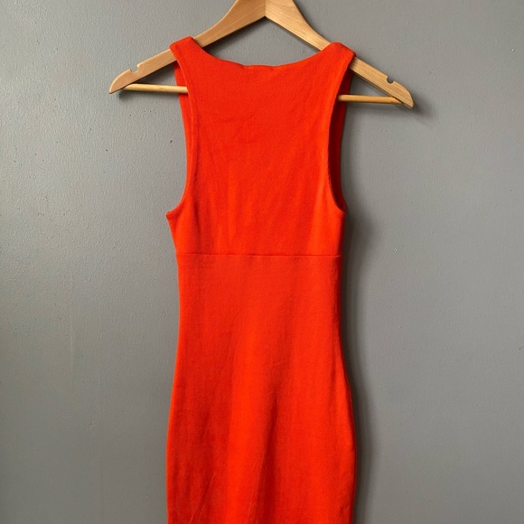 Solid Ribbed Midi Dress - Picture 4 of 5